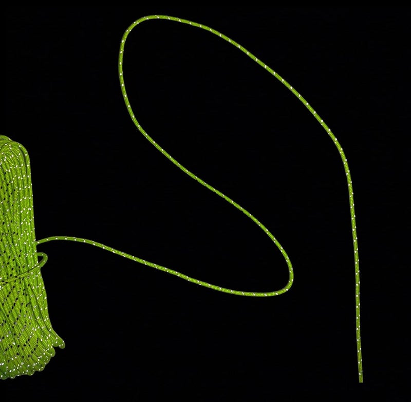 Legnowit 2mm Fluorescent Reflective Guyline Camping Paracord, Ultralight Thin Cord Rope for Tarp Rain Fly Tent Camping, 65 Feet (Green) - Image 5